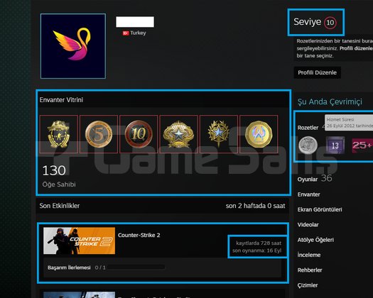 FACEİT+8K OYUN+6 MADLYA 217 WİN 728 SAAT