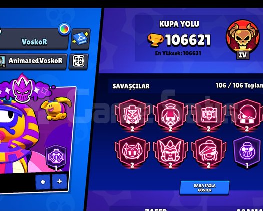 Full + Full Brawl Stars Hesabı |106/106