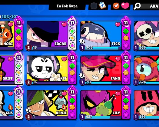 Full + Full Brawl Stars Hesabı |106/106