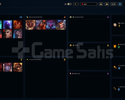 TR / 103 LVL + 25 SKİN + Zümrüt 1 + OTO