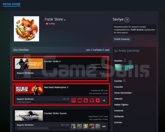 OTO | PRİME + 4-MADALYA + FACEİT + RDR 2