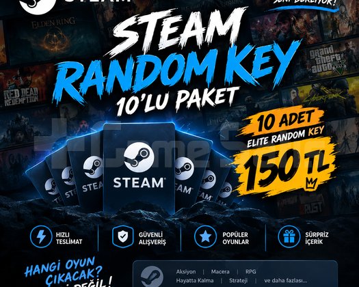 STEAM RANDOM KEY 10lu PAKET