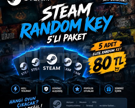 STEAM RANDOM KEY 5li PAKET