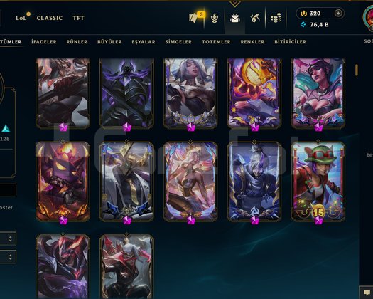 TR + 590 LVL + 300 KOSTÜM + 12 İHTİŞAM!