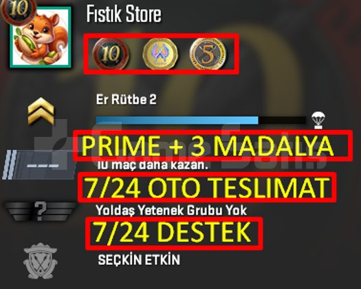 OTO | PRİME + 3-MADALYA + FACEİT + 10+5