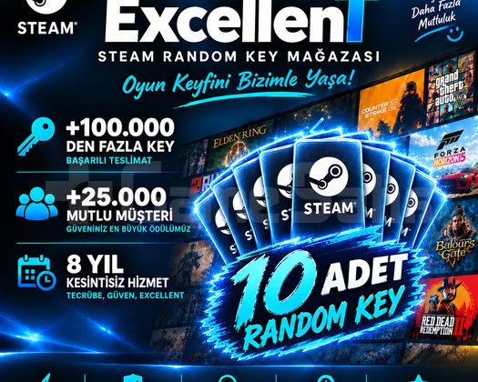 Steam  10 ADET  Random Key