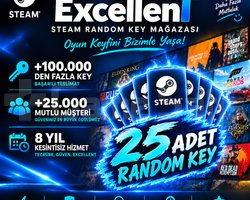 Steam  25 ADET  Random Key