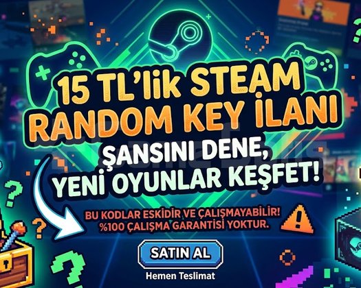 Şansını Dene! 15 TLlik Steam Random Key