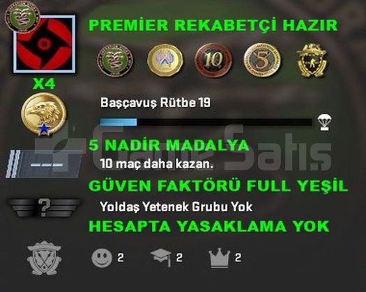CS2 FULL Prime 5 Madalya Yeşil Faktör