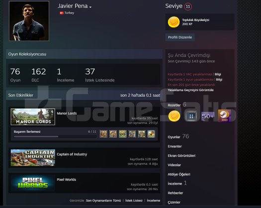 11 Yıllık Steam Hesabı | 76 Oyun + 162 D