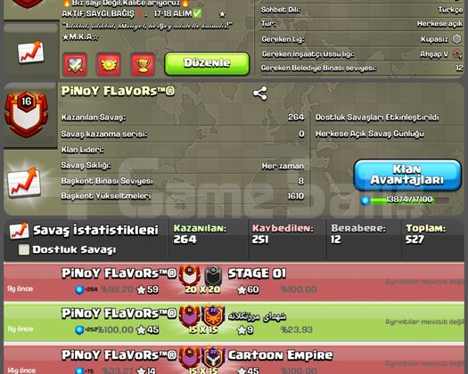 16 LVL USTA 3 LİGLİ KLAN