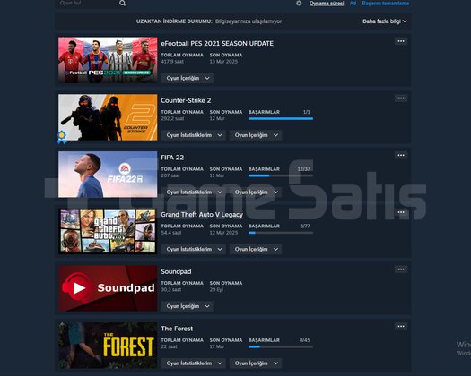 151 Oyunlu 6 Yıllık Steam Hesabı
