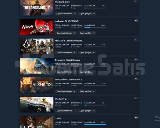151 Oyunlu 6 Yıllık Steam Hesabı