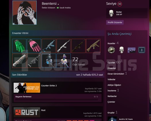 rust +1800 saat +70 skin ilk mail