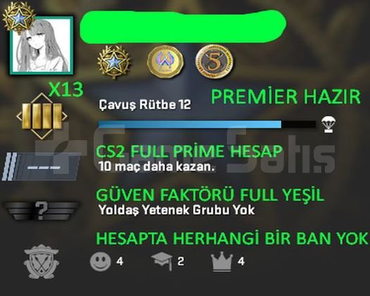Premier Hazır CS2 Prime Yeşil Faktör