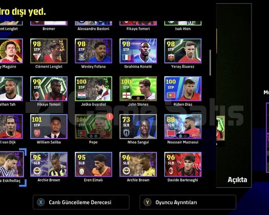 eFootball ve Gamepass Üyelikli Hesap