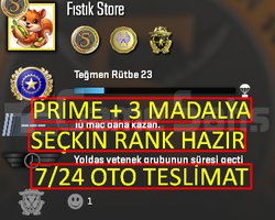 OTO | PRİME + 3+ROZET + RANK HAZIR +MAİL