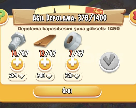 Hayday 10 milyon altınlı hesap