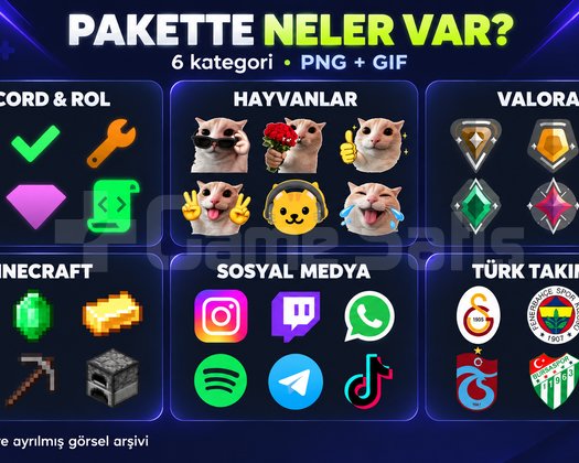 Discord 1000+ Emoji ve Rol İkonu Paket