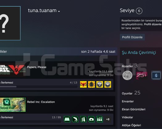 ACİL SATILIK DOLU STEAM HESABI