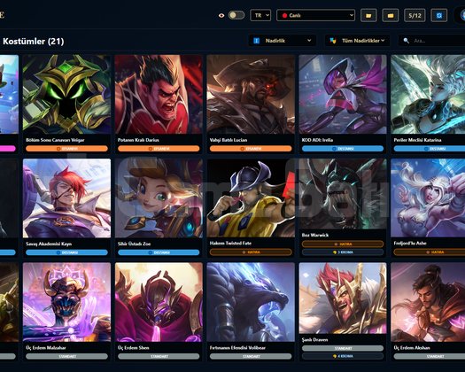 TR / 58 LVL + 21 SKİN + Zümrüt 3 + OTO