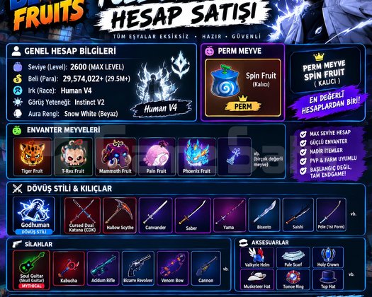 MAX LVL GODHUMAN+CDK HUMANV4 PERMLİ HESP