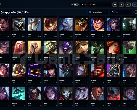 EUW /41 LVL + 6 SKİN + GOLD MMR + 50K ÖZ
