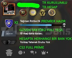 TR HESAP CS2 Prime Yeşil FaktörX2