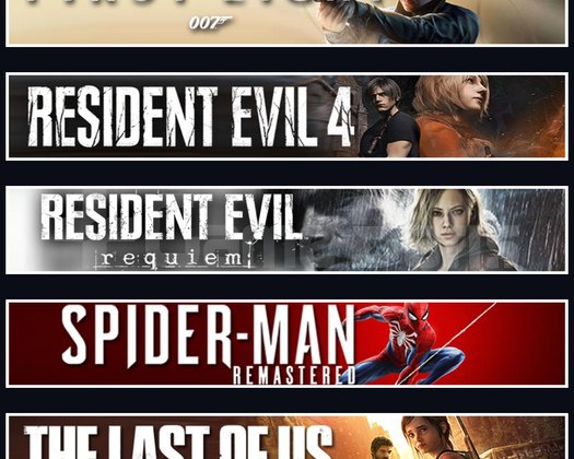 007 +Evil 4 +Evil 9 +Spider 1 +TLOU1