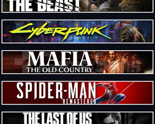 Beast +Cyberpunk +Mafia +Spider 1 +TLOU2