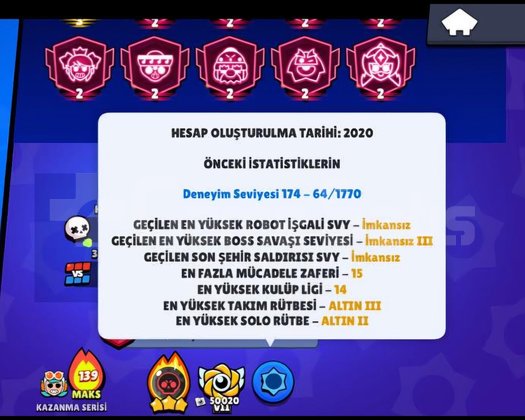 155.000 Kupa Brawl Stars hesabı