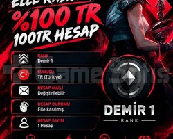TR + DEMİR 1 + MAİL DEĞİŞEN +DÜŞÜK MMR !