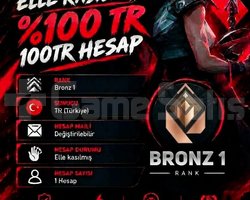 TR + BRONZ 1 + MAİL DEĞİŞEN +DÜŞÜK MMR !