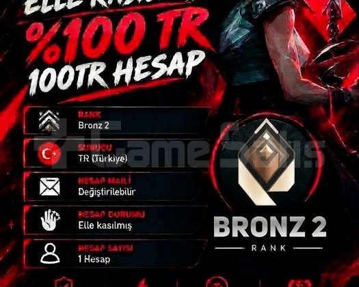 TR + BRONZ 2 + MAİL DEĞİŞEN +DÜŞÜK MMR !