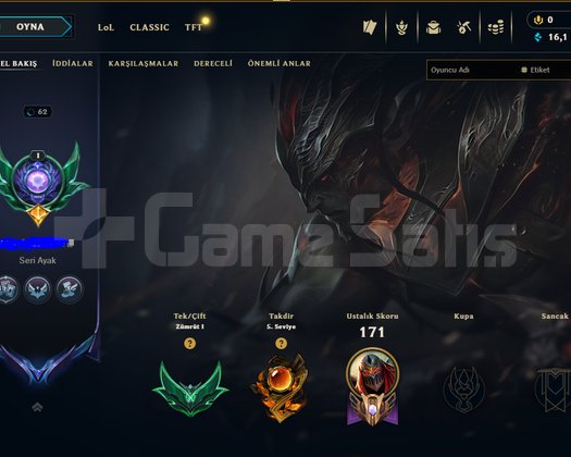 TR Zümrüt 1 - 55 Skin High Elo Elmas S15