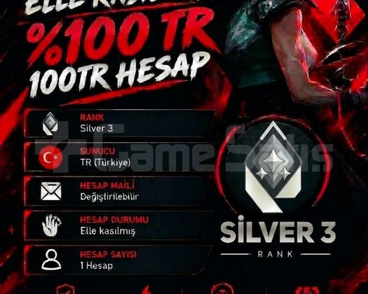 TR + SİLVER 3 + MAİL DEĞİŞEN +DÜŞÜK MMR