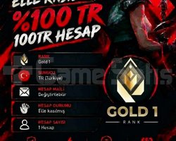 TR + GOLD 1 + MAİL DEĞİŞEN +DÜŞÜK MMR