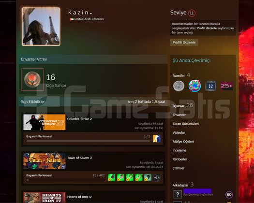 FACEİT+12K OYUN+ 5 MADALYA