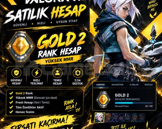 VALORANT GOLD 2 HESAP | YÜKSEK MMR |