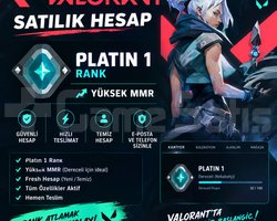 VALORANT PLAT 1 HESAP | YÜKSEK MMR |