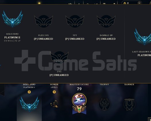 Euw 75 WR Plat 2 Smurf Hesap Master MMR