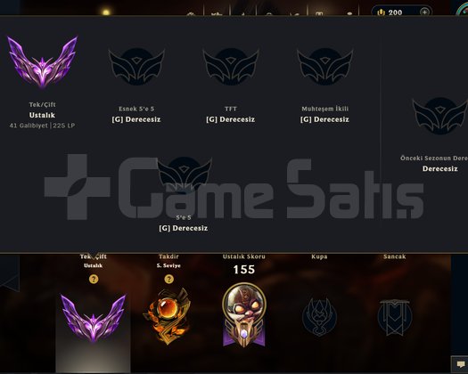 EUW MASTER HANDMADE 56 WR  +225 LP HESAP