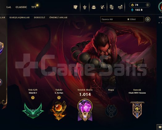 912 level zümrüt 1 valo skinli hesap