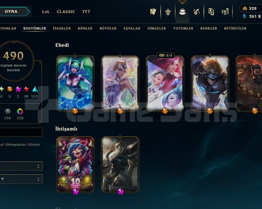 500+SKİN 500+SEVİYE FULL LOL HESABI