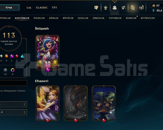 DERECELİ HAZIR 113 SKİN HİGH MMR