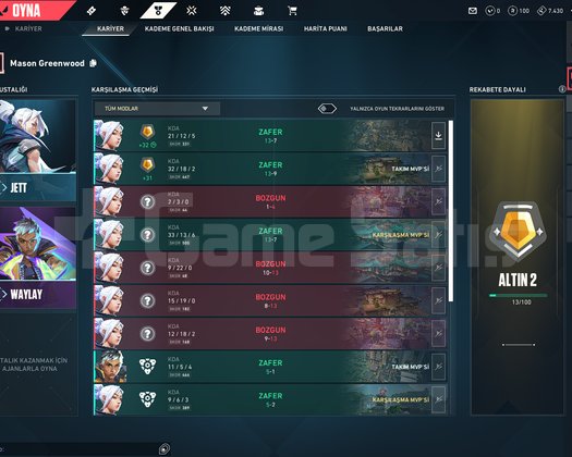Valorant Gold Elo Temiz Boş Hesap
