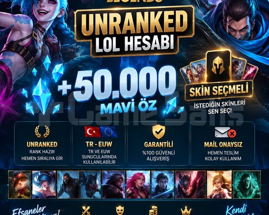 LoL +50K Mavi Öz TR-EUW Hesaplar