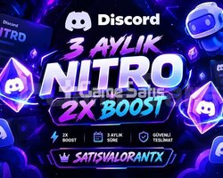 DİSCORD + 3 AYLIK NİTRO + 2X BOOST!