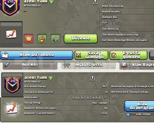 28 lvl efsane klan