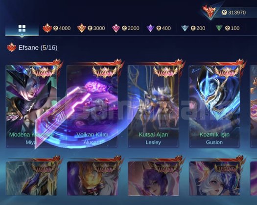 Küresel 5 legendli süper hesap
